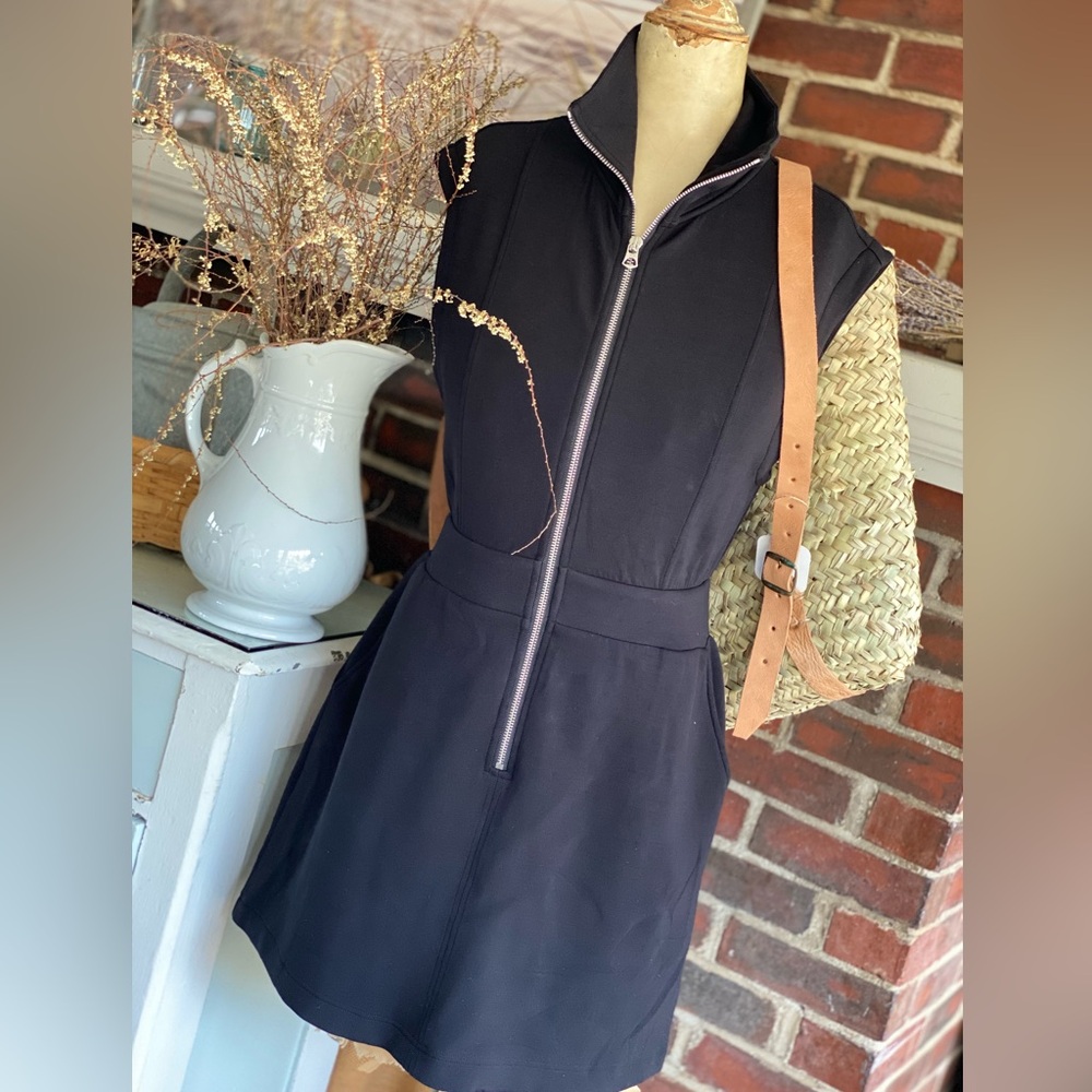 Varley Black Zip-Front Mini Dress - Picture 7 of 7